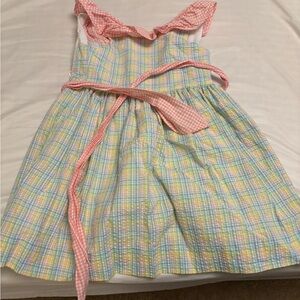 Pink and green multi plaid easter or spring dress